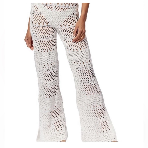 SOLID & STRIPED White Crochet Pants S - Picture 9 of 10